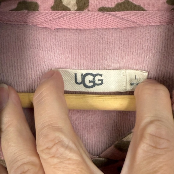 UGG Kes pink leopard print fleece hoodie Warm Cozy Animal Print Casual - Picture 7 of 8